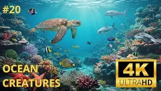 #20 Ocean Creatures 4K ULTRA HD - Marine Species with Relaxing Music and Ocean Sounds