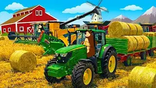 The Bear Farm 🌾🚜 | Wheat & Straw Harvest After Storage Check | Real Farm Animation