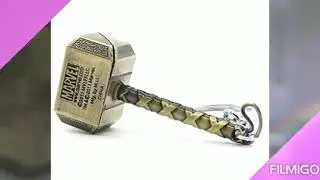 Thor Hammer Marvel Avengers Superhero Gold Metal Ring Key Chain