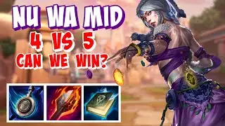 NUWA MID GAMEPLAY SMITE - CRAZY LATE GAME 4 VS 5 TEAMMATE LEFT