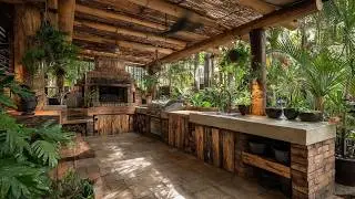 Stunning Winter Outdoor Kitchen - Rustic Outdoor Design In Small Spaces