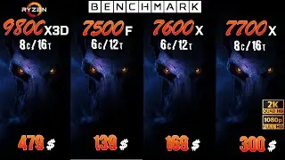 Ryzen 7 9800X3D vs 5 7500F vs 5 7600x vs 7 7700x / Test / 1080p - 1440p / RTX 4090