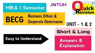 Business Ethics & Corporate Governance Important Long Questions Answers Quick Revision 2025 MBA I