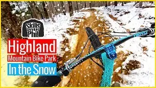 Sliding around Highland Mountain Bike Park in the snow! | Thrills with Phil