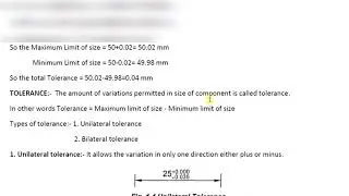 AED CH-1 Limit, Tolerance & Allowance & Their Types