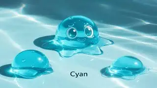 CYAN Color &ndash; Fun Jelly Animation for Kids | Learn Colors