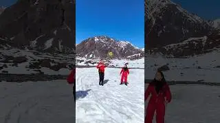 Playing Football Over looking volcano valley Cajon del Maipo Chile#shorts