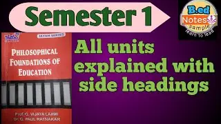B.ed 1st sem philosophical foundations of education notes