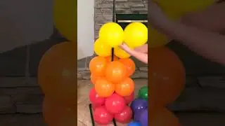 🌈 Fastest Way to Build a Balloon Column! 😲✨ Rainbow Edition