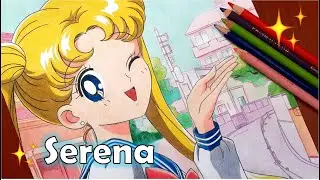 Pintando a Serena Tsukino (Sailor Moon) con lápices de colores - Dibujos Anime de Sailor Moon