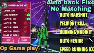 free fire hack United mods v16 new apk mod menu / rank working 100% hack auto headshot
