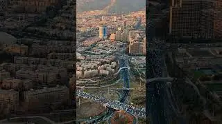 Tehran aerial view from the Milad tower at sunset #shorts