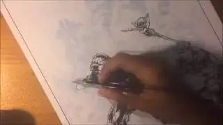 Inking Titans #1 Cover over Brett Booth Pencils