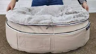 Conjunto de Cama Mediana para Perros y Cubierta Cappuccino