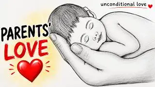 Parents&rsquo; Love ❤️ Baby Sleeping in Hands | Emotional Pencil Drawing