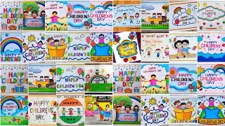 Happy Children's day Drawing Ideas | Children&rsquo;s Day Easy Drawing | Childrens Day Drawing For School 