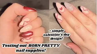 simple valentine's day nail art! 💘 | BORN PRETTY NAIL SUPPLIES HAUL