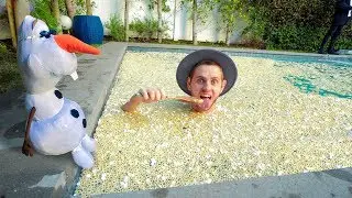 I Filled My Pool With FROZEN 2 Cereal!