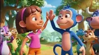 Dora and her monkey 