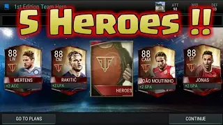 FIFA Mobile ~ 5 TEAM HEROES PACKED !! First Edition Team Heroes Trade - In on FIFA MOBILE 17