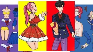 🌈Paper DIY🌈HUNTRIX ZOEY and SAJA BOYS During the winter   KPOP DEMON HUNTERS   Sticker Book DIY