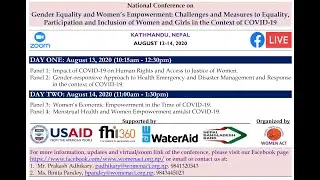 Virtual Conference on &ldquo;Gender Equality and Women&rsquo;s Empowerment in the Context of COVID-19&rdquo;