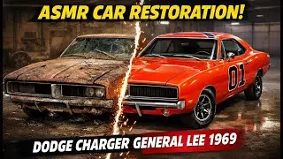 3 Duques Dodge Charger General Lee 1969 ASMR Car Restauration 💥#GeneralLee 🚗, #ASMRcars 🔊