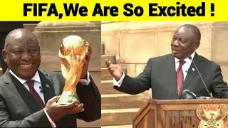 The President Is Excited,As He Received FIFA World Cup, Ramaphosa Received FIFA cup In Collaboration
