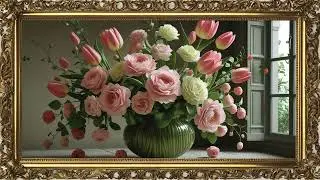 Floral Radiance in a Green Vase #frametv #smarttv #4k
