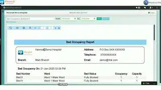 How to View the Bed Occupancy and Bed Occupancy Rate Report