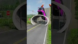 Buses & Dumper Truck vs Drain Pipe Crash - BeamNG.drive#shorts#beamngdrive#bus