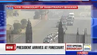 US President Barack Obama's Convoy Arrives At Rashtrapati Bhavan