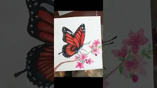 realistic butterfly drawing with water color #drawing #art