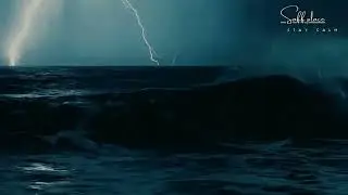 (NO ADS) Beat insomnia and sleep in 4 minutes with a heavy rainstorm and wave sounds 🌧️⛈️🌊