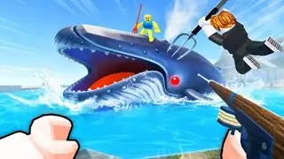Playing Spear Fishing In Roblox.