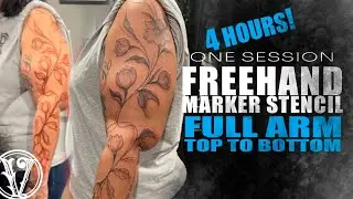 Freehand Marker Tattoo Stencil-CJ Orazi at The Vintage Tattoo Shoppe Orlando fl