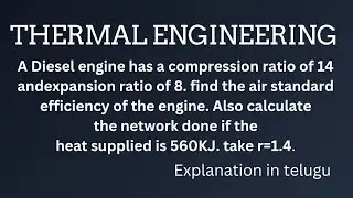 problems on diesel cycle &find the net workdone|thermal engineering|air standard cycles|imp question
