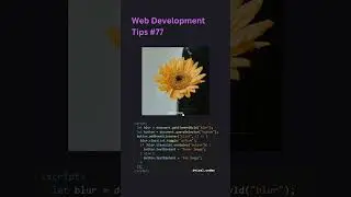 Blur/Unblur using JS 🔥 #javascript #webdevelopment #codingshorts
