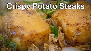 Pan Fried Potato Steaks | ASMR Farm Kitchen in Nature