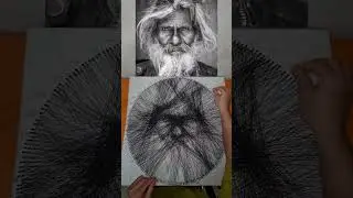 Portrait design with string art