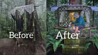 Jungle Ke Beech Barish Mein Baans Ka Ghar | Desi Survival Video#bamboohouse#junglevlog