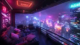 🎼Winter Nights in Cyberpunk City | Snow and Tranquil Ambient Music | Sci-Fi Ambience
