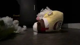 Destroying and trampling a stuffed animal