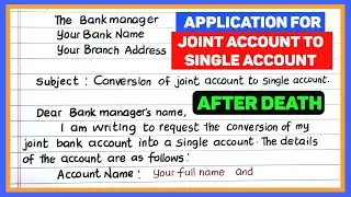 Application for joint account to single account after death sbi