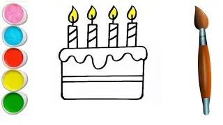 Cake for kids | How to draw cake easy step by step | Coloring Painting Toddlers | Kids Drawing |