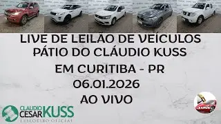 LIVE DE LEILÃO DE VEÍCULOS NO PÁTIO DO KUSS DO DIA 13.01.2026