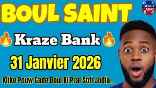 Boul Saint lotto 5 Chif ak maryaj pou Jodi Samedi 31 Janvier 2026 Lan #boulsaint #tchala #boulcho