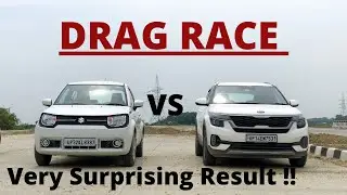 DRAG RACE - Kia Seltos HTE D vs Suzuki IGNIS | Seltos Vs Ignis Drag Race