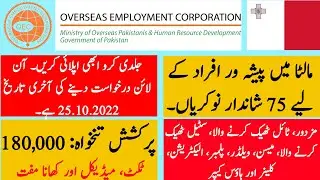 Overseas Jobs in Malta for Pakistan | Malta Jobs | Overseas Jobs |
