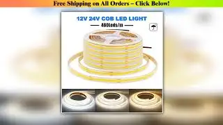 DC 24V 12V COB LED Strip Light IP65 High Density 480Leds/M Warm Natural White Room Decor Flexible